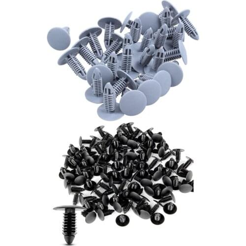 30 Pieces Plastic Fastening Screws Gray Flange Fender Bumpers Clips & 100X Plastic Bumper Fastener Rivet Clips