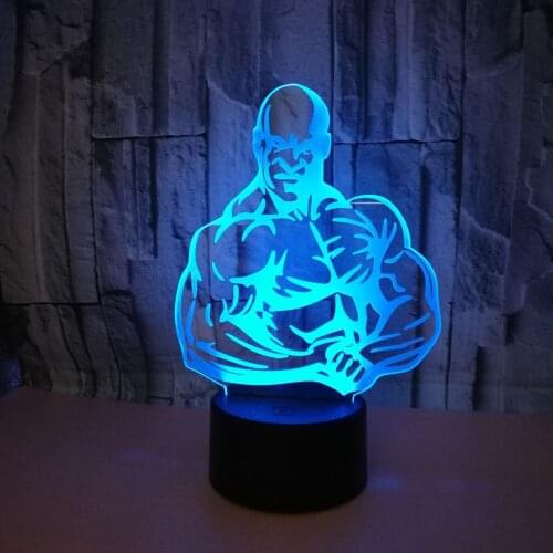 3D LED Night Light Muscle Man Model With 7 Colors Light For Home Decor Table Lamp Amazing Visualization Gift Toy
