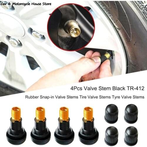 4Pcs TR412 Chrome Alloy Tubeless Rubber Wheel Tyre Valve For Cars Motorcycle
