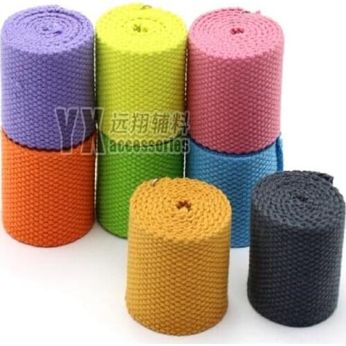 6meters cotton webbing 3.8cm width canvas straps for bags belt diy clothes decoration high tenacity colorful