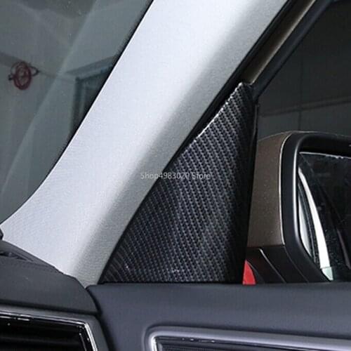 ABS Chrome/Carbon fiber For Teramont Atlas 2017 2018 Car interior A-pillar Speaker horn ring Cover Trim styling accessories 2PCS