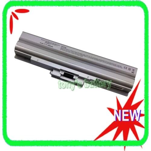 6Cell Battery for Sony Vaio VGP-BPS13A/B VGP-BPS13/S VGP-BPS21A VGN-FW11S VPCCW152C VGN-NS VGN-NW Silver
