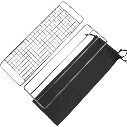 Barbecue Grill Pot Rack BBQ Net Mesh Rack Camping Pot Rack Outdoor Barbecue Mesh Grill for Outdoor Camping Hiking Fishing