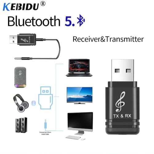 Kebidu Bluetooth 5.0 Transmitter Receiver 3.5mm HIFI Stereo AUX Bluetooth Receiver Adapter For Car Speaker Transmitter for TV