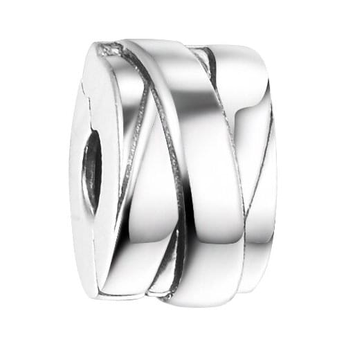 CKK Polished Ribbons Clip Charms 925 Original Fit Pandora Bracelets Sterling Silver Beads for Jewelry Making Women DIY