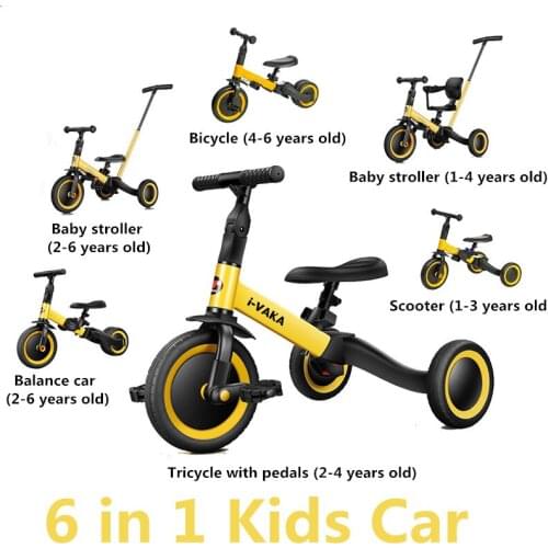 Childrens tricycle bicycle multifunctional childrens balance scooter pedal 3 in 1 sliding childrens bicycle