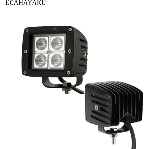 ECAHAYAKU 2x 3 inch 12W Offroad Square LED Work Light bar Lamp Waterproof fog lights for car Truck Vehicle Driving Boat 12v 24v