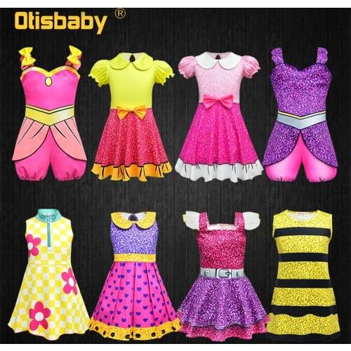Boutique New Year Toddler Girl Lol Dress for 2 3 4 5 6 7 8 9 10 Years Beauty Girls Print Floral Rainbow Prom Dress Infant Tutu