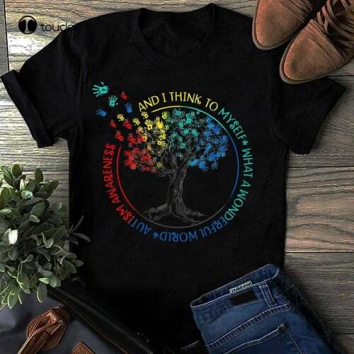 Autism Awareness Tshirt I Think To Myself What A Wonderful World For Men Women Tee Shirt