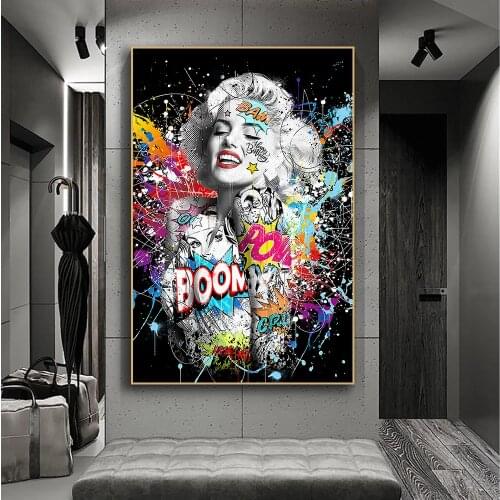 Graffiti art beautiful sexy woman art print pop art poster sexy character canvas painting mural home decoration painting