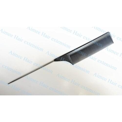 New 1PCS Black Fine-tooth Metal Pin Anti-static Hair Style Rat Tail Comb 230x28x4mm Hair Styling Tool For Beauty