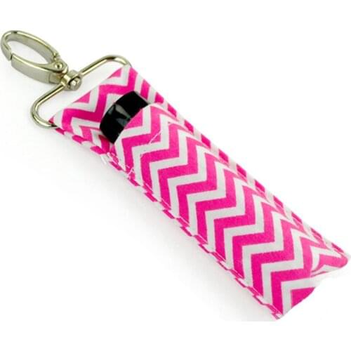 Unisex Cotton Wave Storage Bag Keychain Creative Lipstick Bag Key Ring Metal Car Key Holder Women Jewelry Gifts