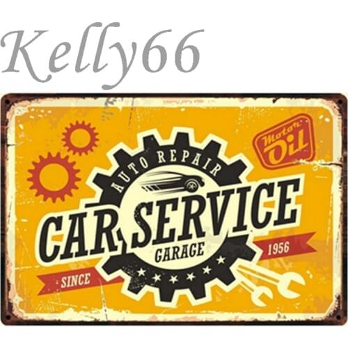 [ Kelly66 ] Vintage Metal Sign CAR SERVICE Tin Poster Home Decor Bar Wall Art Painting 20*30 CM Size y-1251