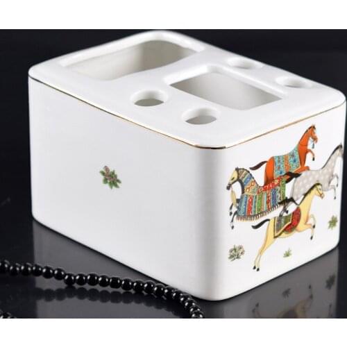 Ceramics Bathroom Toothbrush Holder/Rack Toothpaste Box Shelf Bath Accessories Storage Organizer Square Type Free Shipping