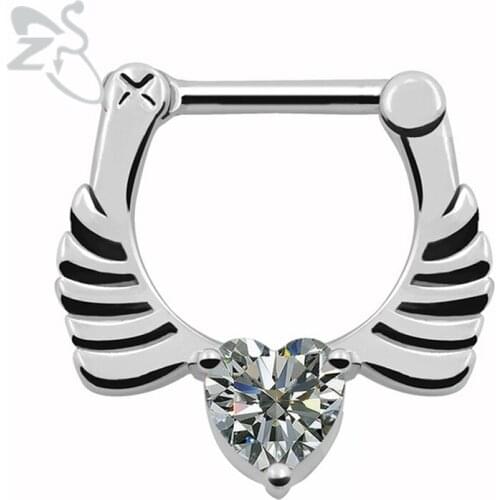 Heart nose ring hoop nose piercing earrings real septum clicker 16g septum jewelry gauges nose piercing jewelry piercing helix