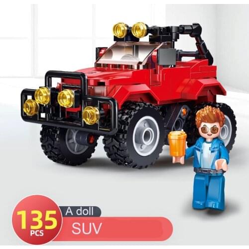 136pcs SLuban M38-B0902 Explore Off-road Vehicles Car Building Block Simulated City Childrens Toys For Boys Birthday Christmas
