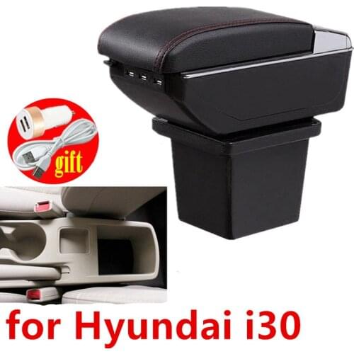 Leather Car Center Console Armrests Storage Box for Hyundai Elantra Touring i30 i30cw Armrest box Auto Interior Parts 2009 2010