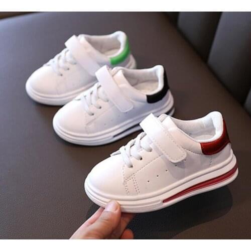Autumn Girls Boys Sport Shoes Antislip Soft Bottom 2020 Children Baby Sneakers Casual Kids Flat Sneakers White Canvas Shoes