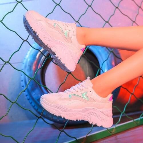 Fashion Sneakers For Women Autumn White Shoes Trainers Platform Breathable Mesh Sneakers ladies Footwear chunky mujer plataforma