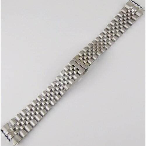 Fashion simple 20MM Watch bands 316L stainless steel solid jubilee bracelet fit 36mm parnis mens watch