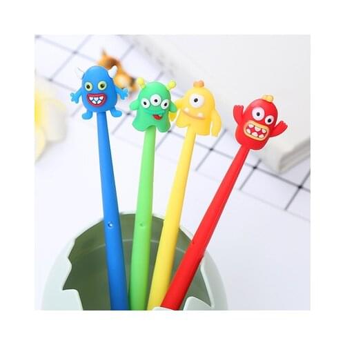 Monster Gel 0.5mm Cute Cartoon Gel Pens Novelty Student Stationery Cute Pen Black Exam Writing Pens Kawaii School Supplies