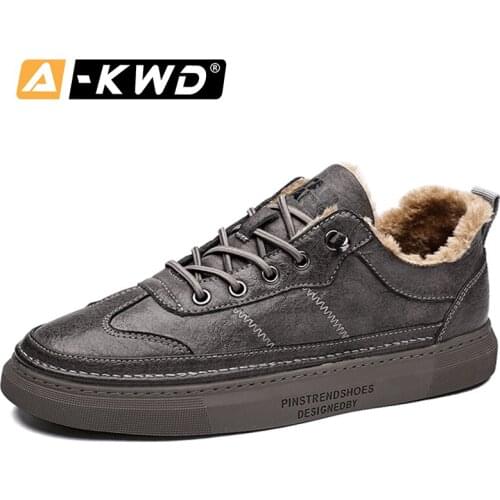 Winter Designer Shoes Men Loafers Men Warm Luxury Work Mens Trainers 2020 Flats Fashion Leather Rubber Casual Shoes Sneakers Men