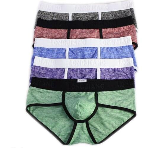 5Pcs/Pack Mens Underwear Bulge Pouch Briefs Panties Designed Mens Comfortable Underpants Triangle Pants Solid Soft Knickers Hot