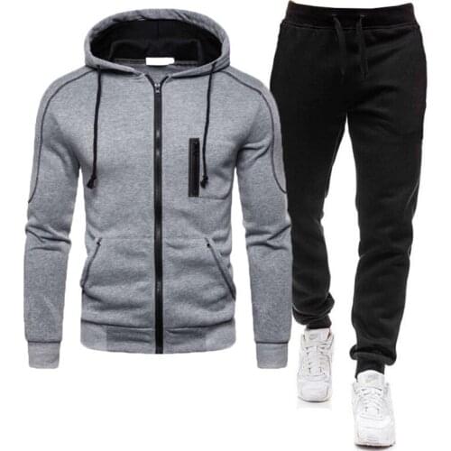 2021 Men Tracksuit sets 2-Piece Zipper Autumn Winter Plus Velvet Warm Brand Men Couple Solid Color Sports Jacket Mens Clothing