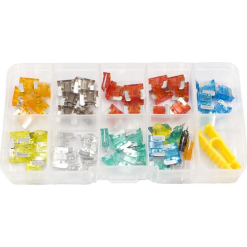 Mix Car Truck Boat Fuse Kit 5, 7.5, 10, 15, 20, 25, 30A Low-Profile Mini Blade Fuses