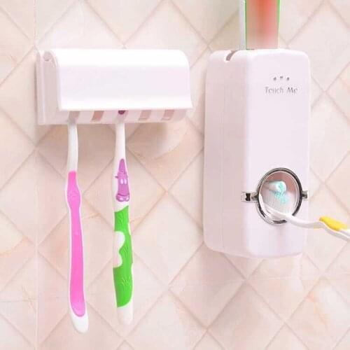 Automatic Squeeze Toothpaste Set Touch Me Toothpaste Squeezers Five Toothbrush Holder bathroom accessories set