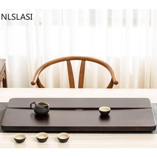 Natural overall Wooden Tea Tray Chinese tea table Tea Set High Quality Double-use solid wood serving tray Teaware Accessories