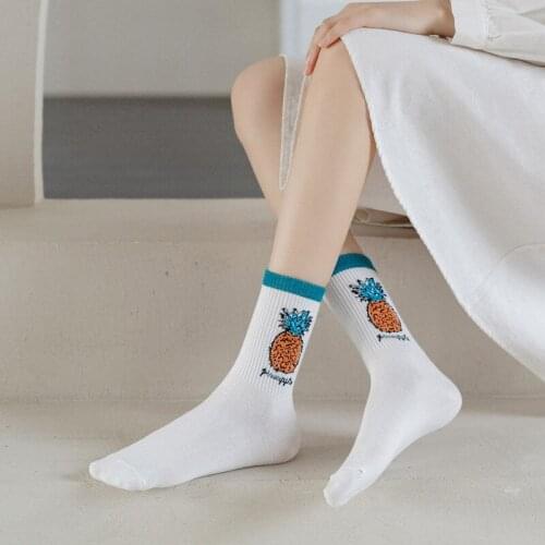 2021 New Four Seasons Cute Socks Cotton Fruits Kawaii Harajuku Woman Socks 1 Pairs of Cute Socks
