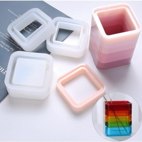 New Silicone Foldable Storage Box Mold DIY Resin Vase Pen Container Holder Craft Dried Flower Resin Decorative Handmade Storage