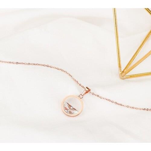 SSN2 Stainless steel Choker cable Chain toggle clasp necklace gold color Floating Locket necklace