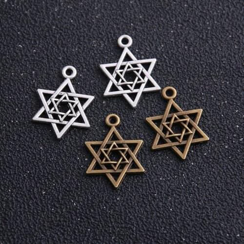 18pcs 16*22mm Star Charms Jewelry Antique Metal Zinc Alloy Hearts Trendy Charms Fit DIY Jewelry Making