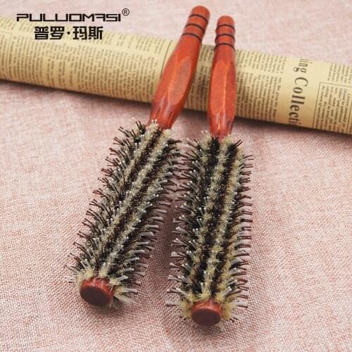 Hairdressing tools, hairy wood, rolling comb, not wrapped, pig hair, hairdressing products, round comb, hair straightening, comb