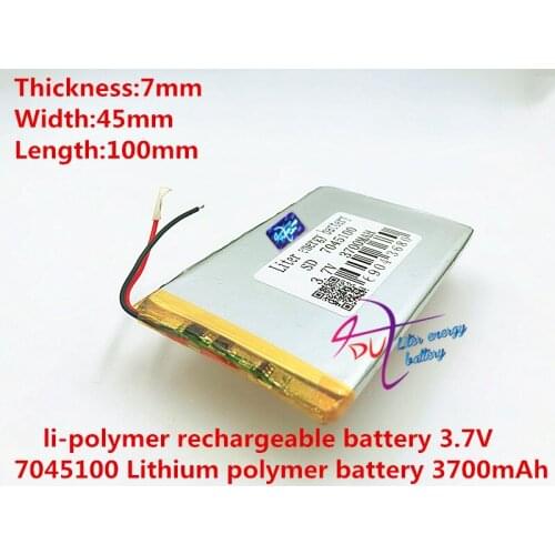 Size 7045100 3.7V 3700mah Lithium polymer Battery with Protection Board For PDA Tablet PCs Digital Products