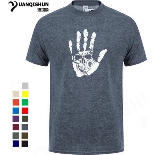 Hand Skull Printed Tshirt Apocalypse Undead Renegade Handprint Tshirt 2018 New Casual Custom High Quality Men T-shirt 17 colors