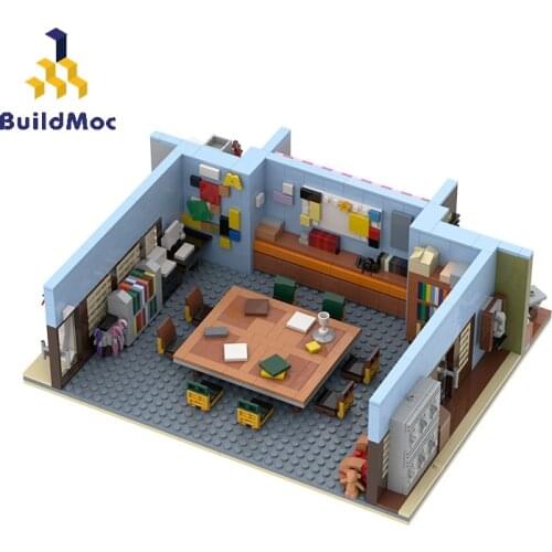 BuildMoc Friends House Apartment Architecture Greendale Community College Building Blocks MOC Friendship For Girls Bricks Toys