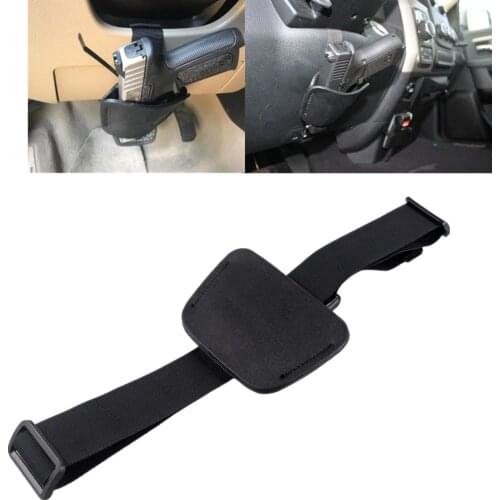 Tactical Leather Car Holster Handgun Mount for Truck Steering Column fits Most Medium and Large Auto Handguns