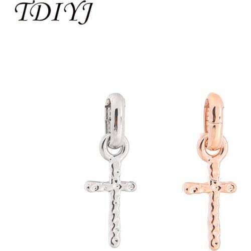 TDIYJ Small Uneven Surface Plain Cross Pendant fit for Women Jewellery Cleo Statement Necklace Set 6Pcs/lot