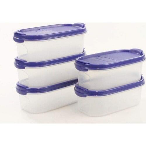 Tupperware Oval Series 500 ml Blue bulk (5X500 ml.) Dry Storage Box Modular, Dry Food Storage Container