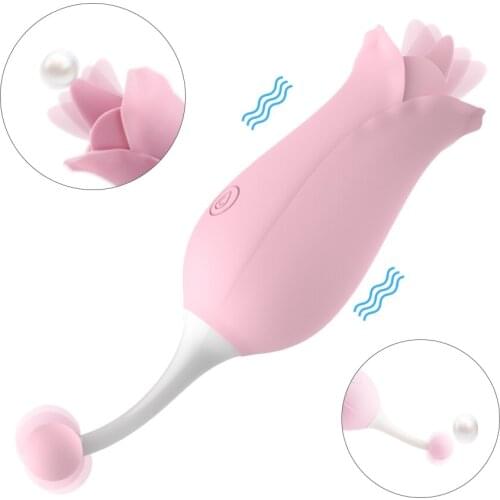 Rose Shape Vagina Vibrator Intimate Good Nipple licking Oral Licking Clitoris Stimulation Powerful G Spot Vibrator for Woman