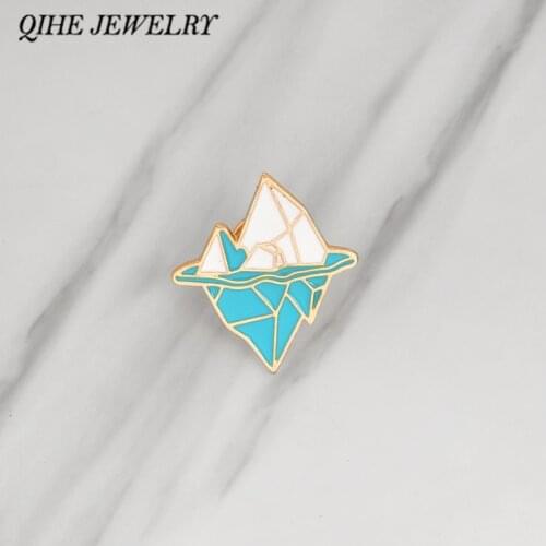 QIHE JEWELRY Brooches & pins Iceberg button badge Geometric nature pins Cartoon clothing bag hat backpack brooches jewelry