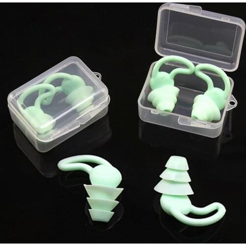 1 Pair New Swimming Earplugs Protective Silicone Swim Prevent Water Diving Triple Soundproof Anti-noise Sleep Study Earplugs