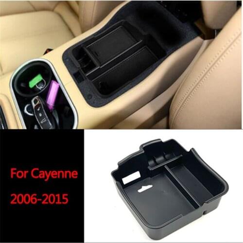 1PC Car Central Armrest Storage Box For Porsche Cayenne 2006-2019 Console Arm Rest Glove Tray Holder Case Container Car Styling