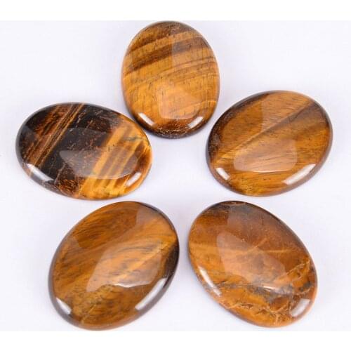 1PC Yellow Tiger Eye Cabochon Bead Natural Stone CAB No Hole Fit DIY Handicrafts Reiki Jewelry Women Men Ring Bracelet J002