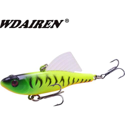 1Pcs Winter Ice Fishing Lures 7cm 16g Sinking VIB Vibration Hard Bait Jig wing With Lead Wobbler Lure Pike Carp Bass Baits