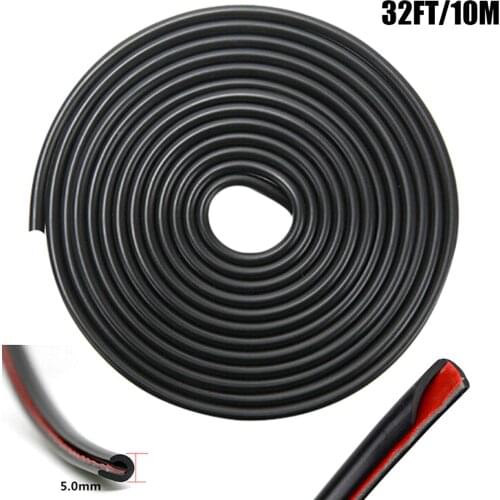 10m Black Car Door Boot Edge Protector Strip Premium Latex Material U Shape Guard Trim Seal Strip Universally