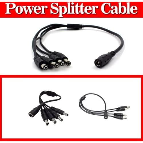 2pcs/lot ,power splitter cable for CCTV power adapters,1 female to 4male,size 2.1*5.5mm,for single color LED strip DC plug